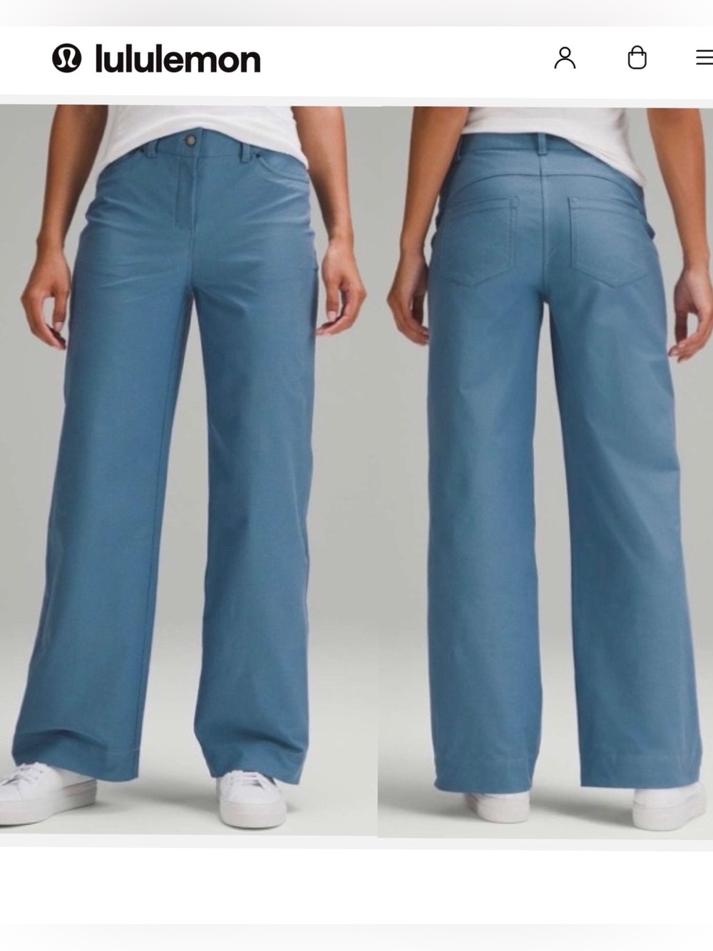 Lululemon City Sleek 5 Pocket High-Rise Wide-Leg Pant Light Utilitech 32 Blue